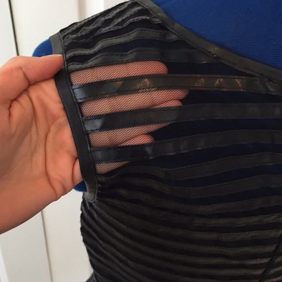 Black Faux-Leather and Netting Party Dress - Picture 3 of 3